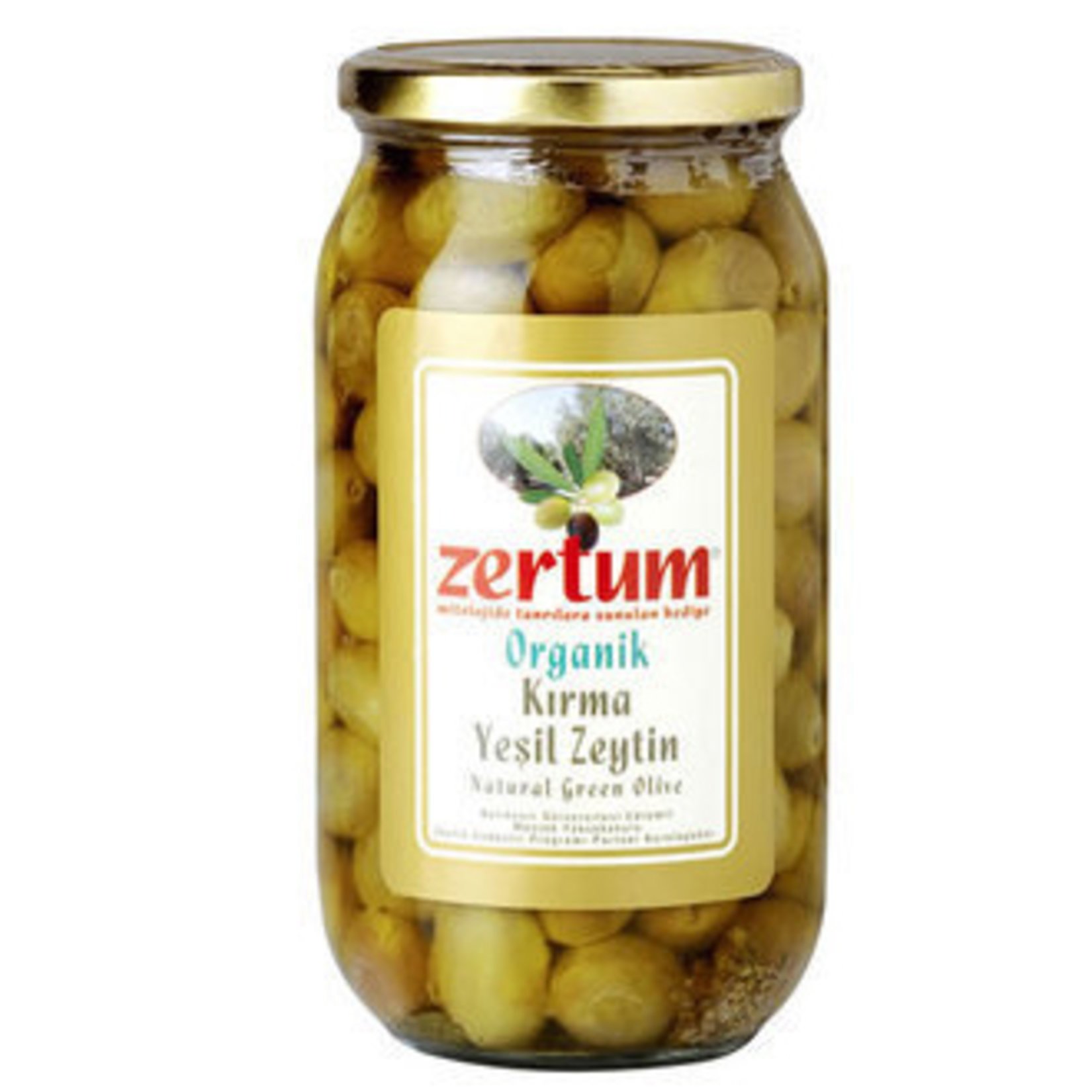 Zertum Organik Kırma Yeşil Zeytin 100-140 1 Kg