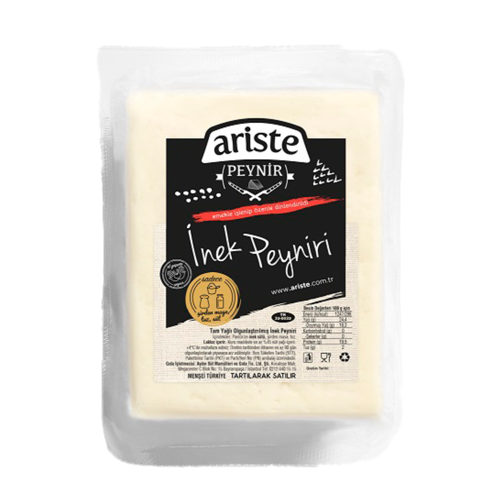 Ariste Klasik İnek Peyniri 1 Kg