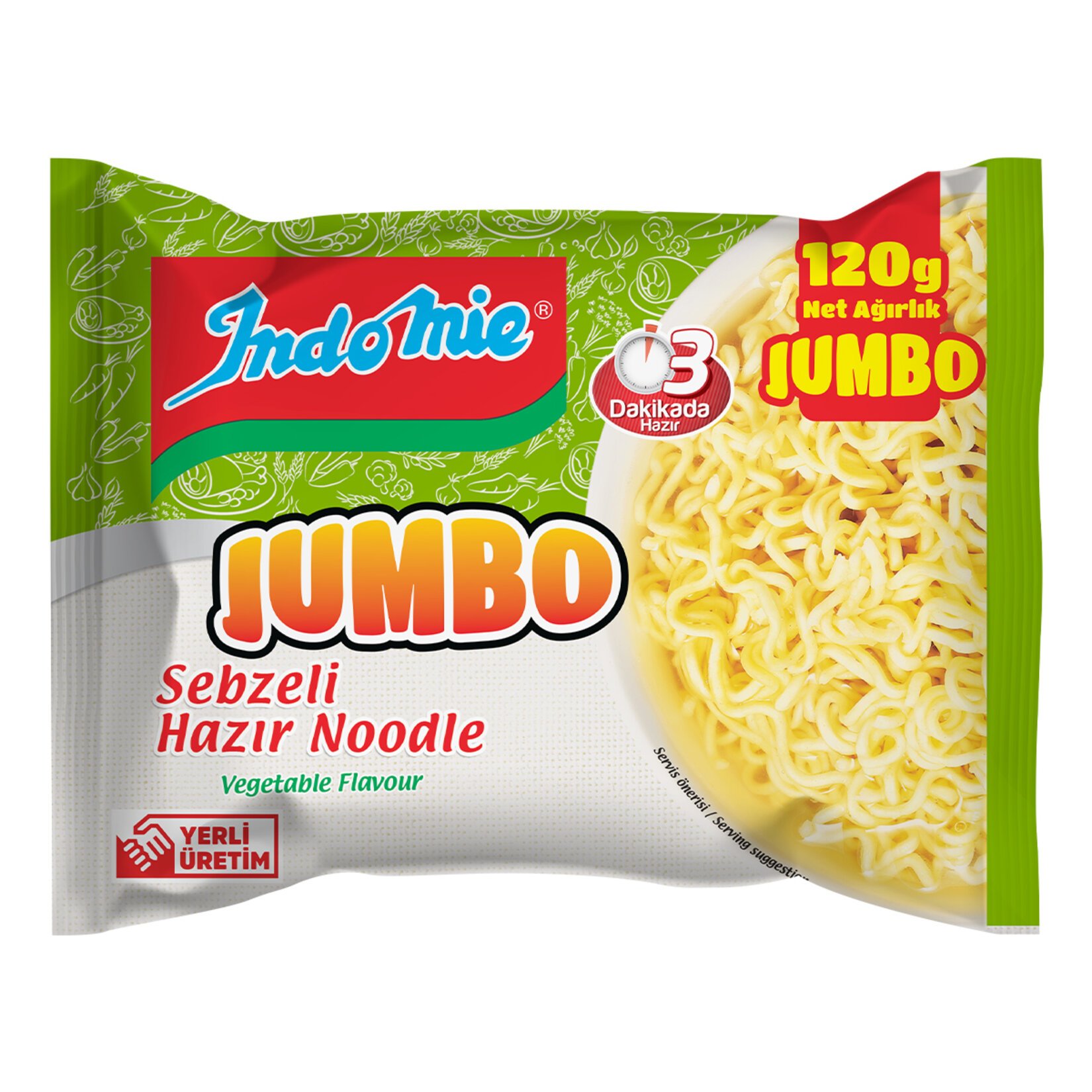 Indomie Jumbo Sebzeli Hazır Noodle 120 Gr