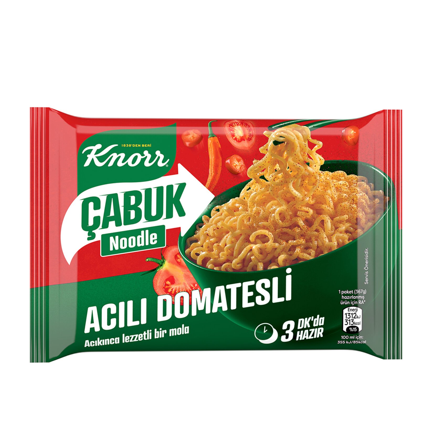 Knorr Çabuk Noodle Acılı Domates 67 Gr