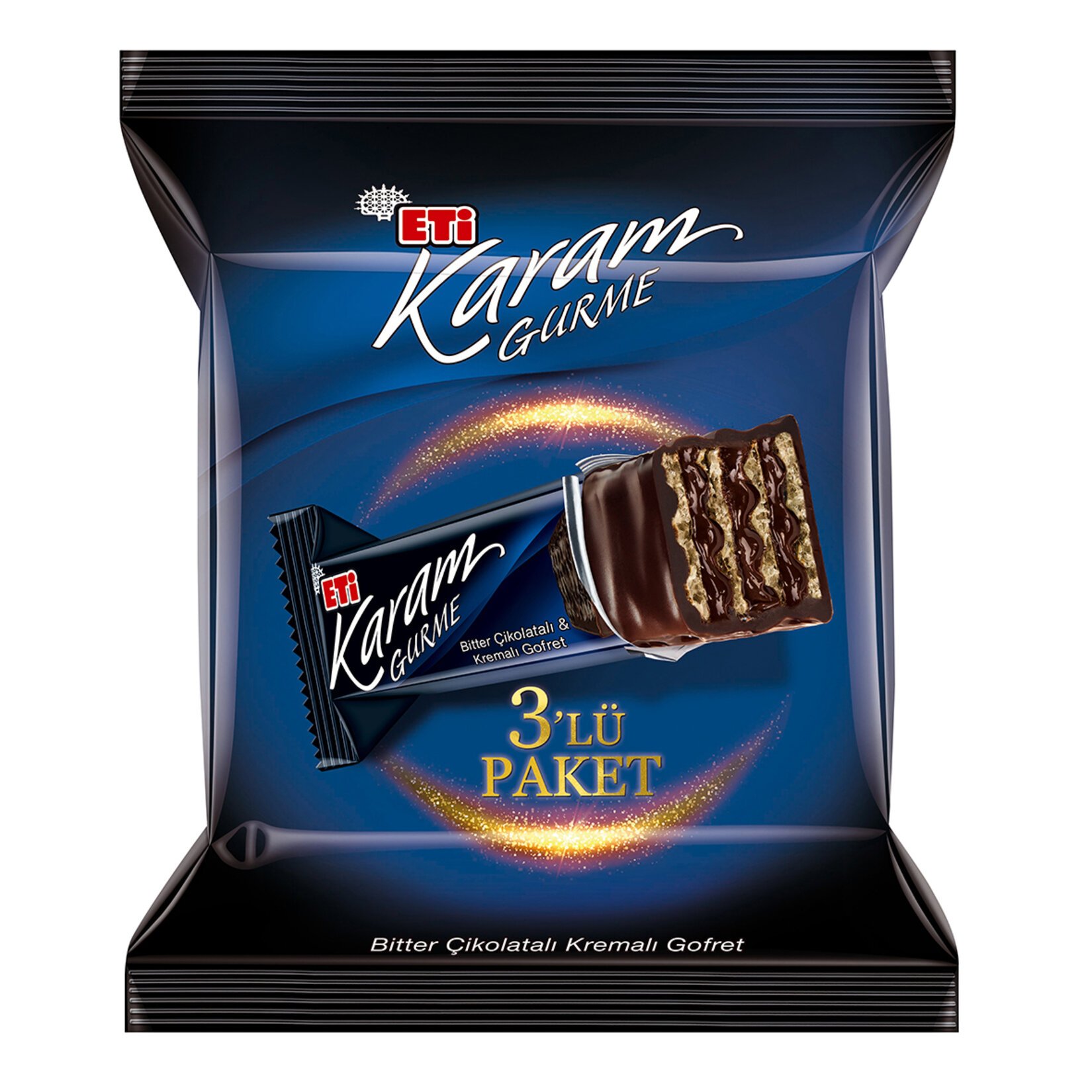 Eti Karam Gurme Bitter Çikolatalı Gofret 50 g x 3 Adet