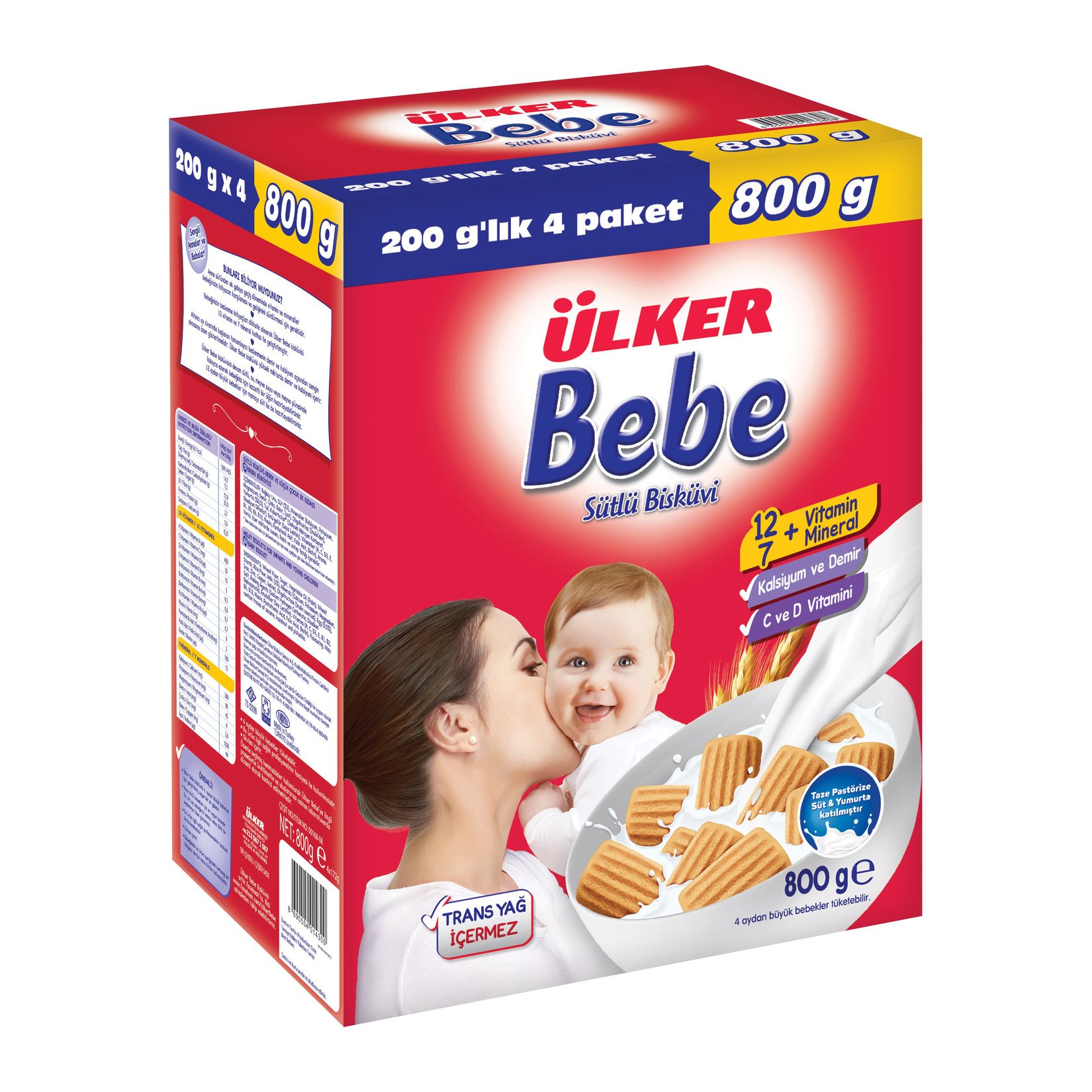 Ülker Bebe Sütlü Bisküvi 800 Gr