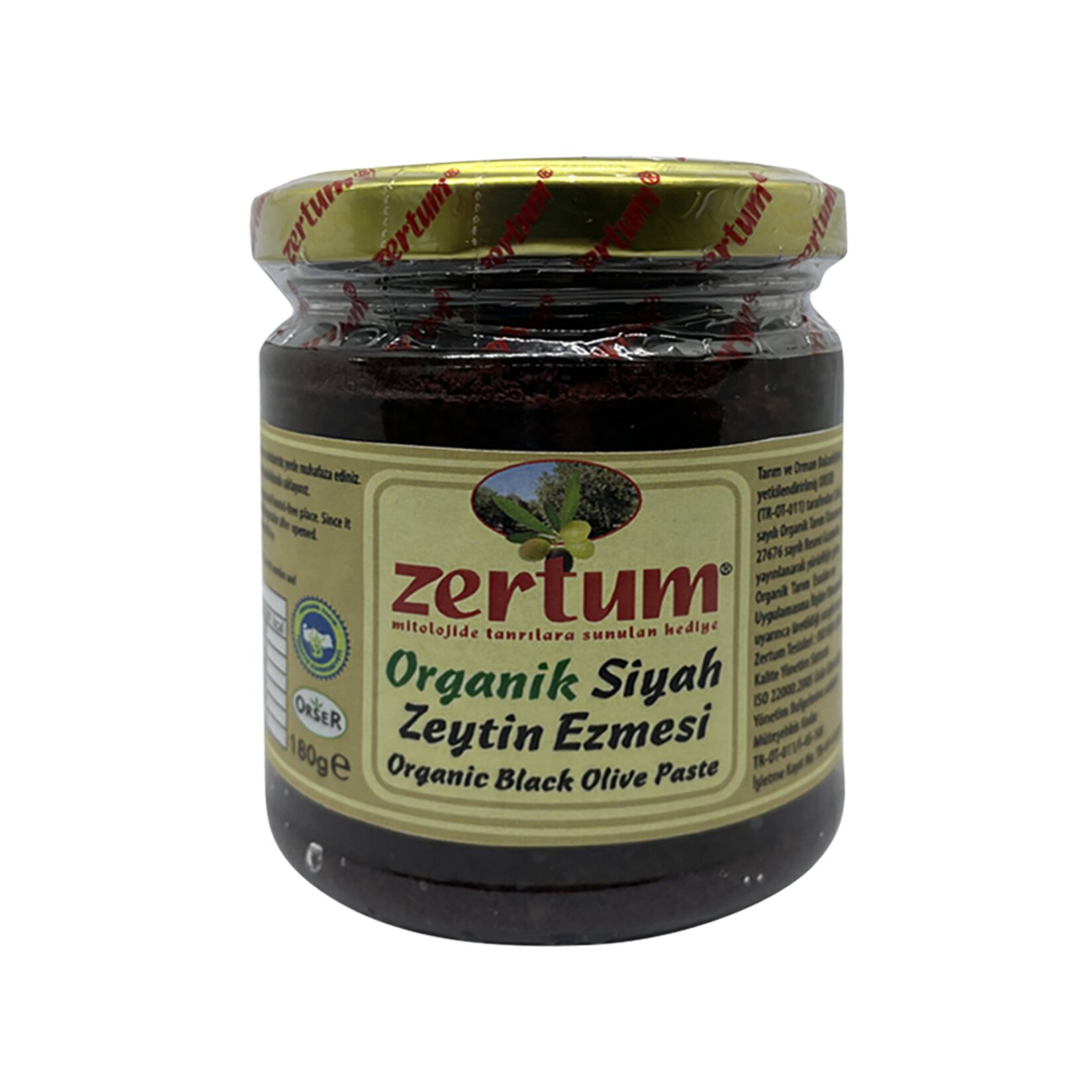 Zertum Organik Siyah Zeytin Ezmesi 180 G