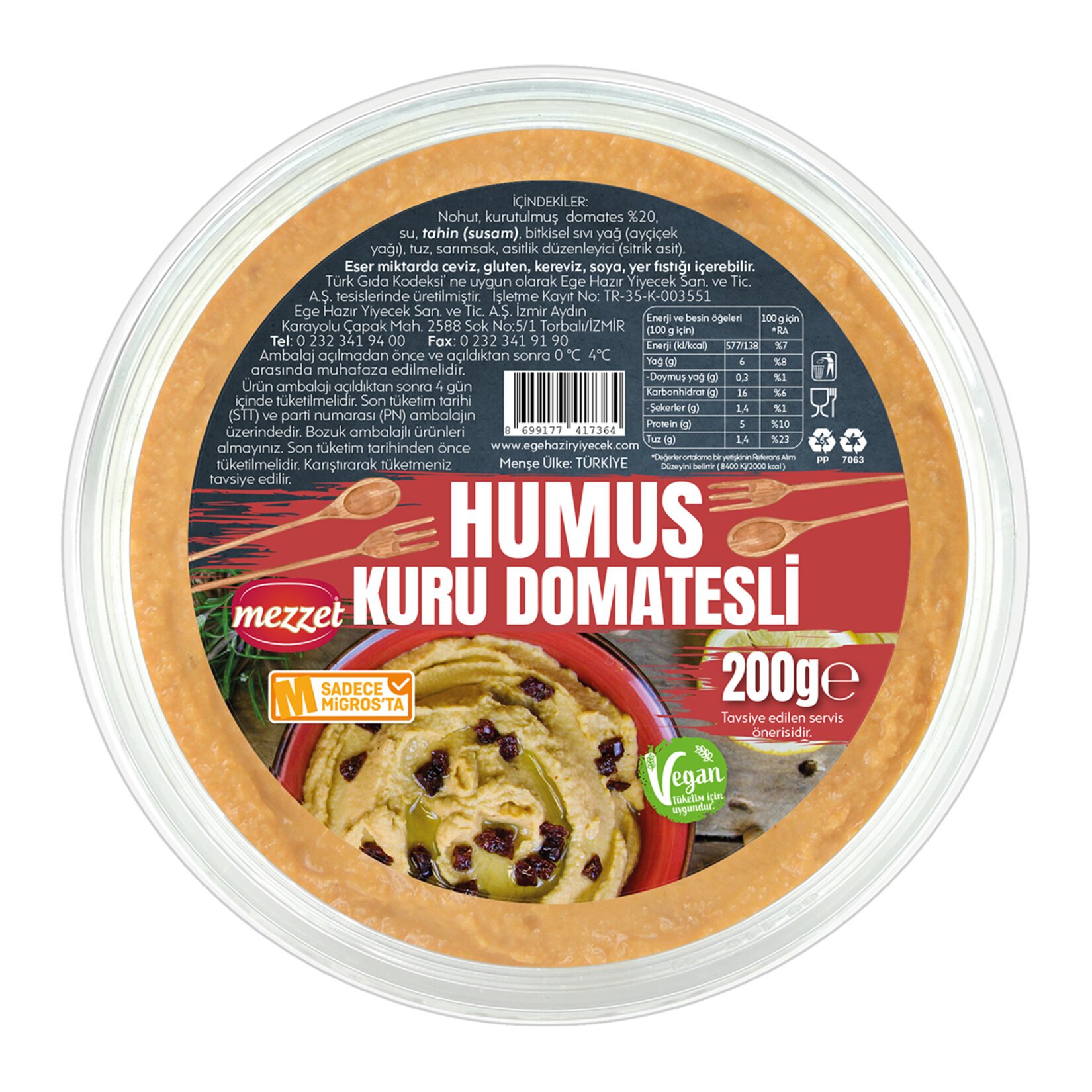 Mezzet Kuru Domatesli Humus 200 G