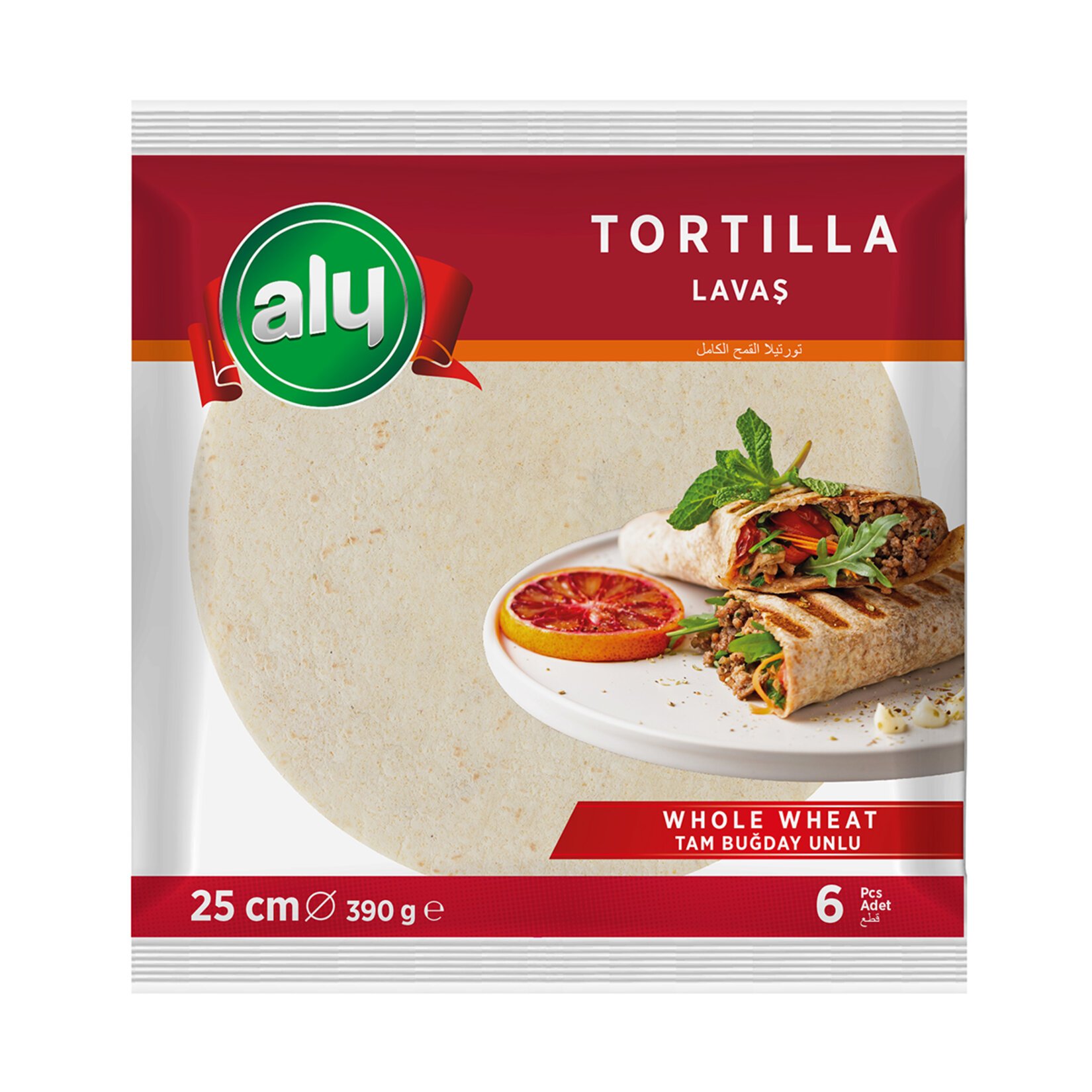 Aly Tortilla Lavaş Tam Buğdaylı 6lı 25 Cm 390 Gr