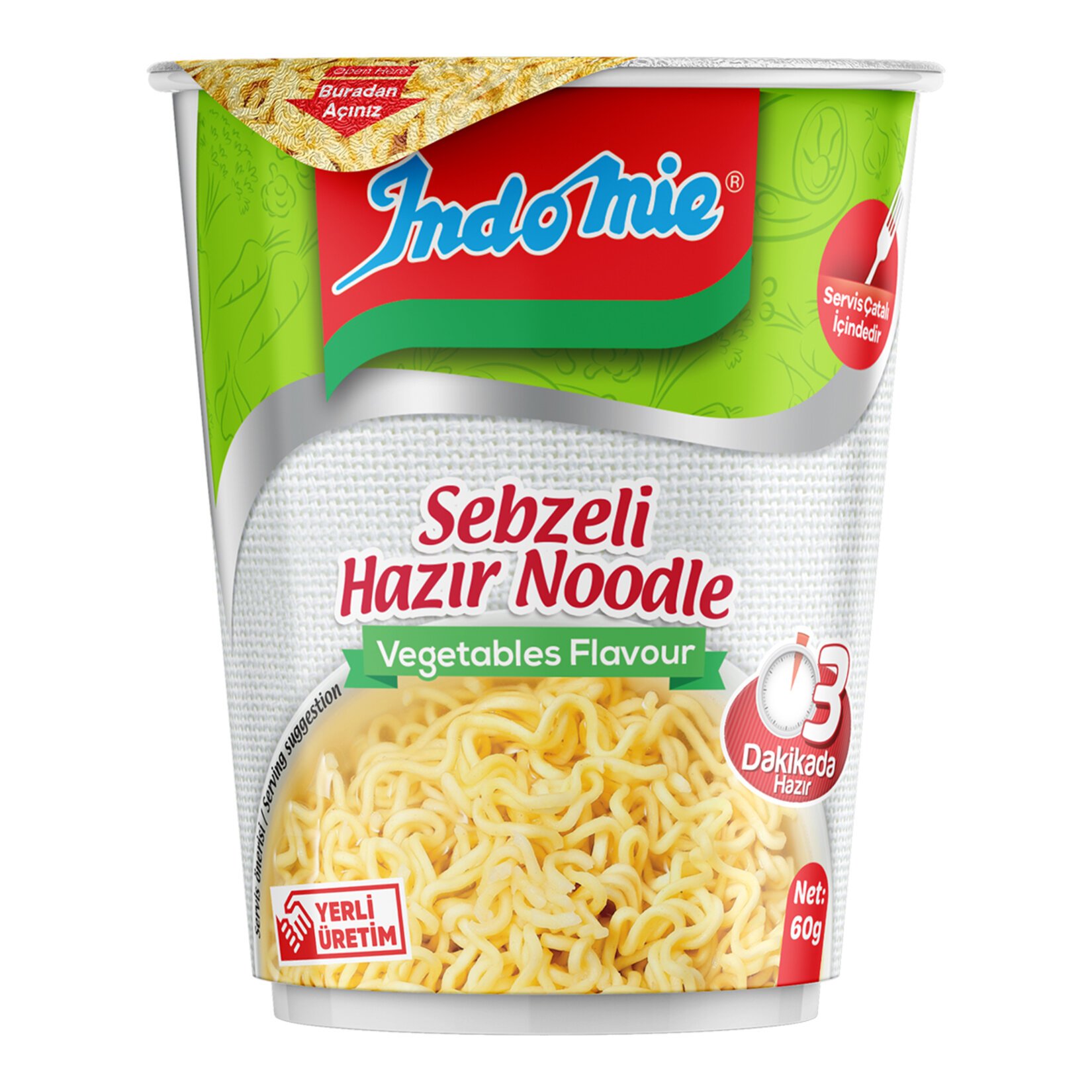 Indomie Sebze Çeşnili Noodle (Bardak) 60 Gr