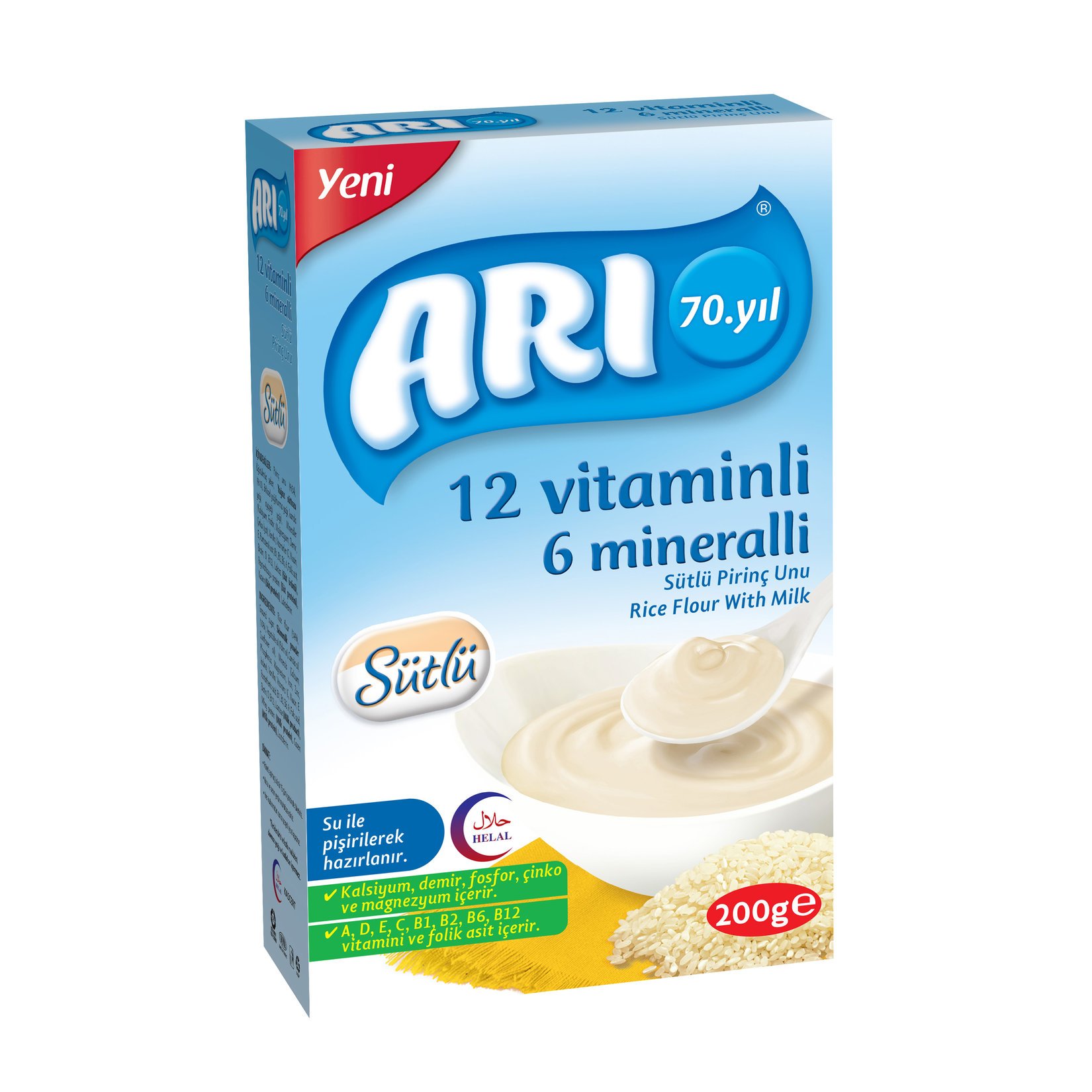 Arı 12 Vitaminli 6 Mineralli Sütlü Pirinç Unu 200Gr