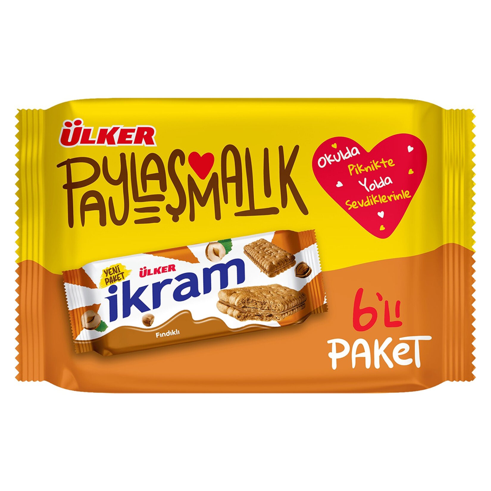 Ülker İkram Fındıklı Kremalı Bisküvi 6lı Paket 504G