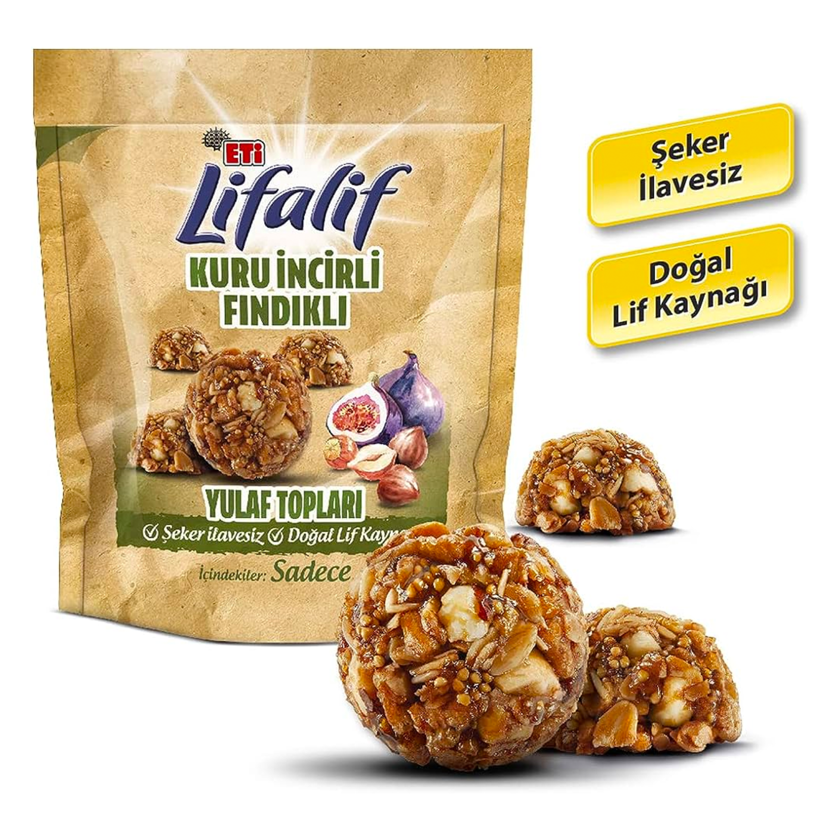 Eti Lifalif Kuru İncirli Fındıklı Yulaf Topları 38 gr