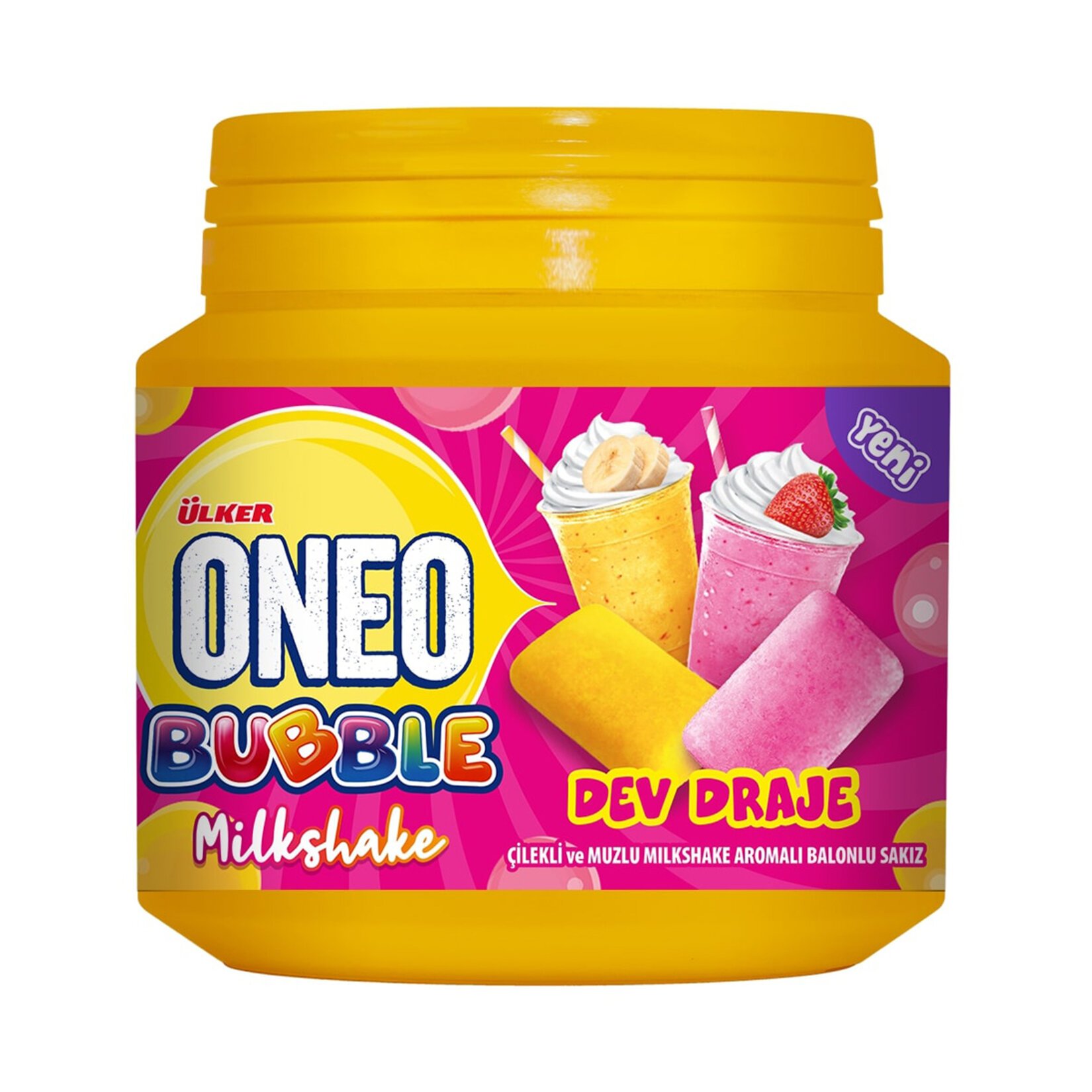 Ülker Oneo Bubble Çilek & Muz Milkshake Aromalı Sakız 76 Gr