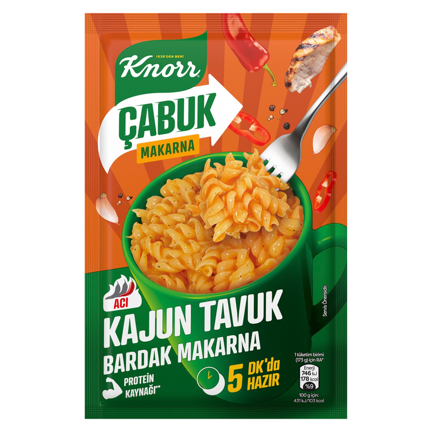 Knorr Çabuk Kajun Tavuk Bardak Makarna 48 Gr