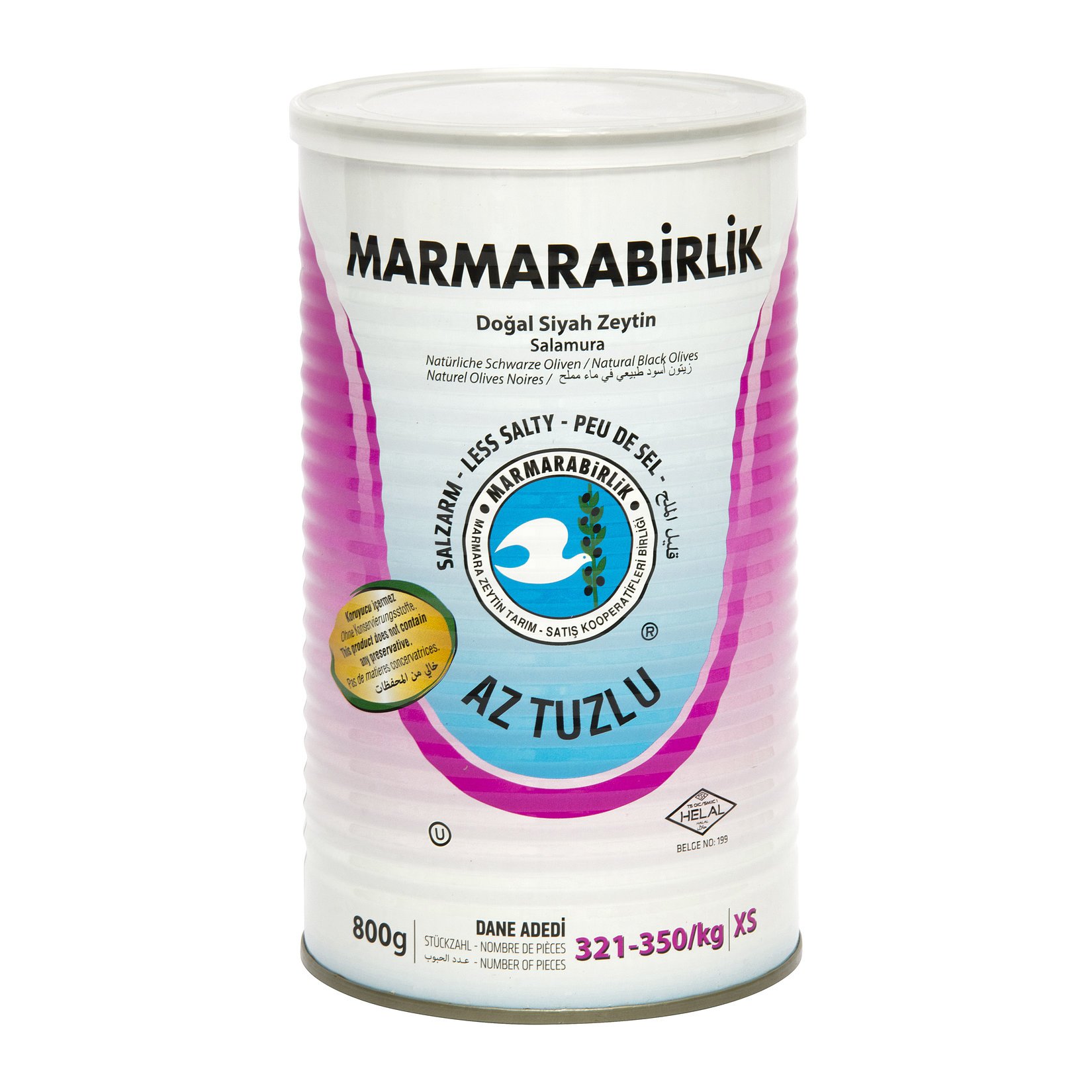 Marmarabirlik Hususi Az Tuzlu Zeytin 800 G 321-350 Ad/Kg