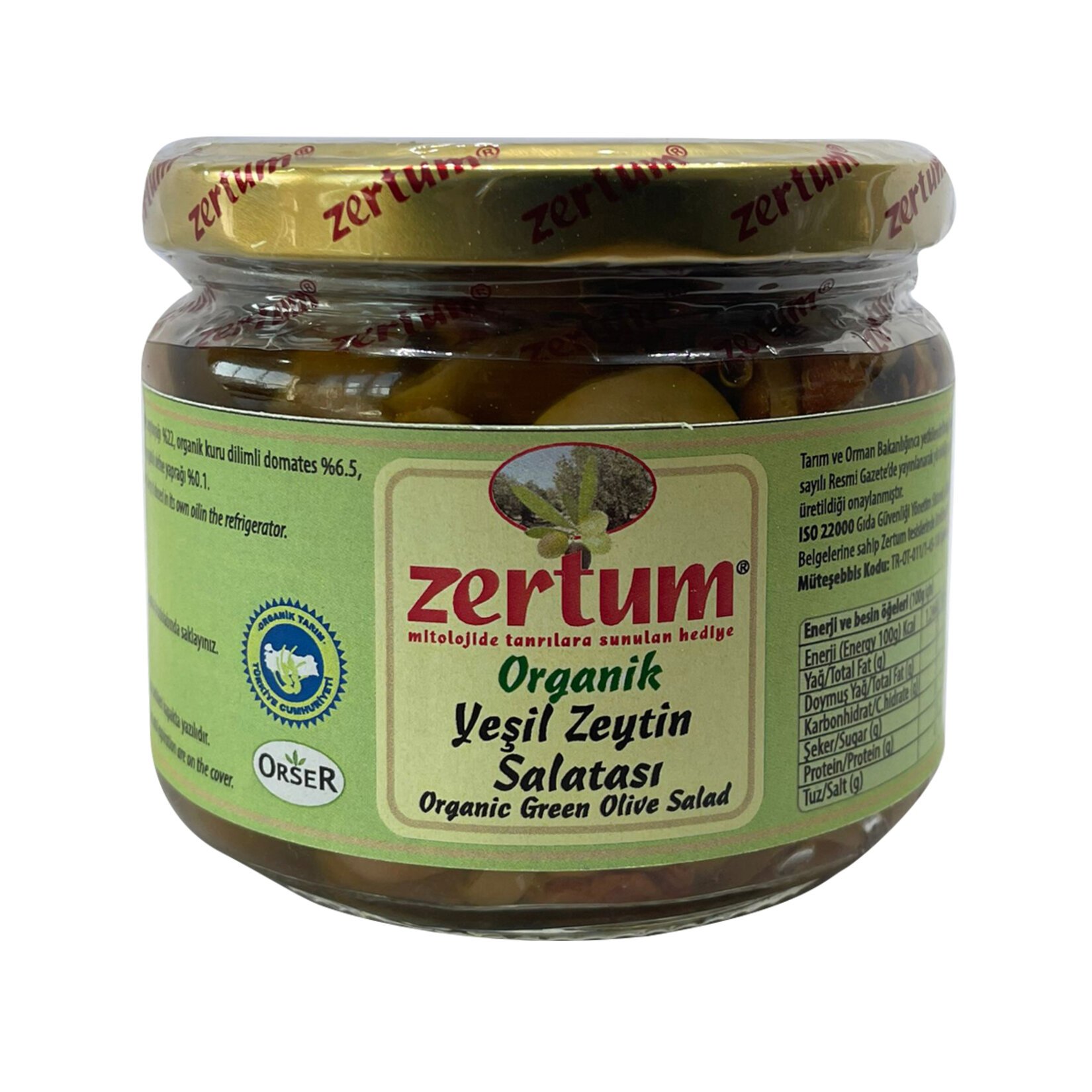 Zertum Organik Yeşil Zeytin Salatası 290 G