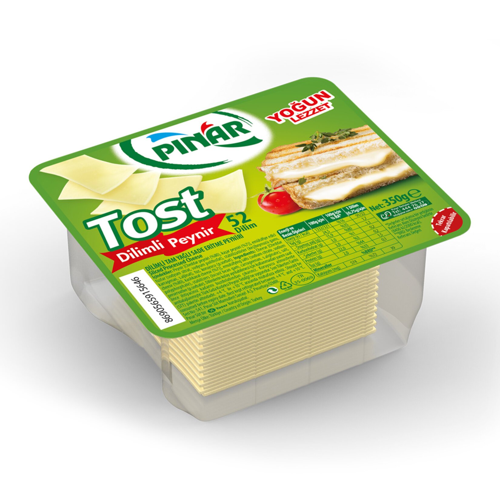 Pınar Dilimli Tost Peyniri 350 G